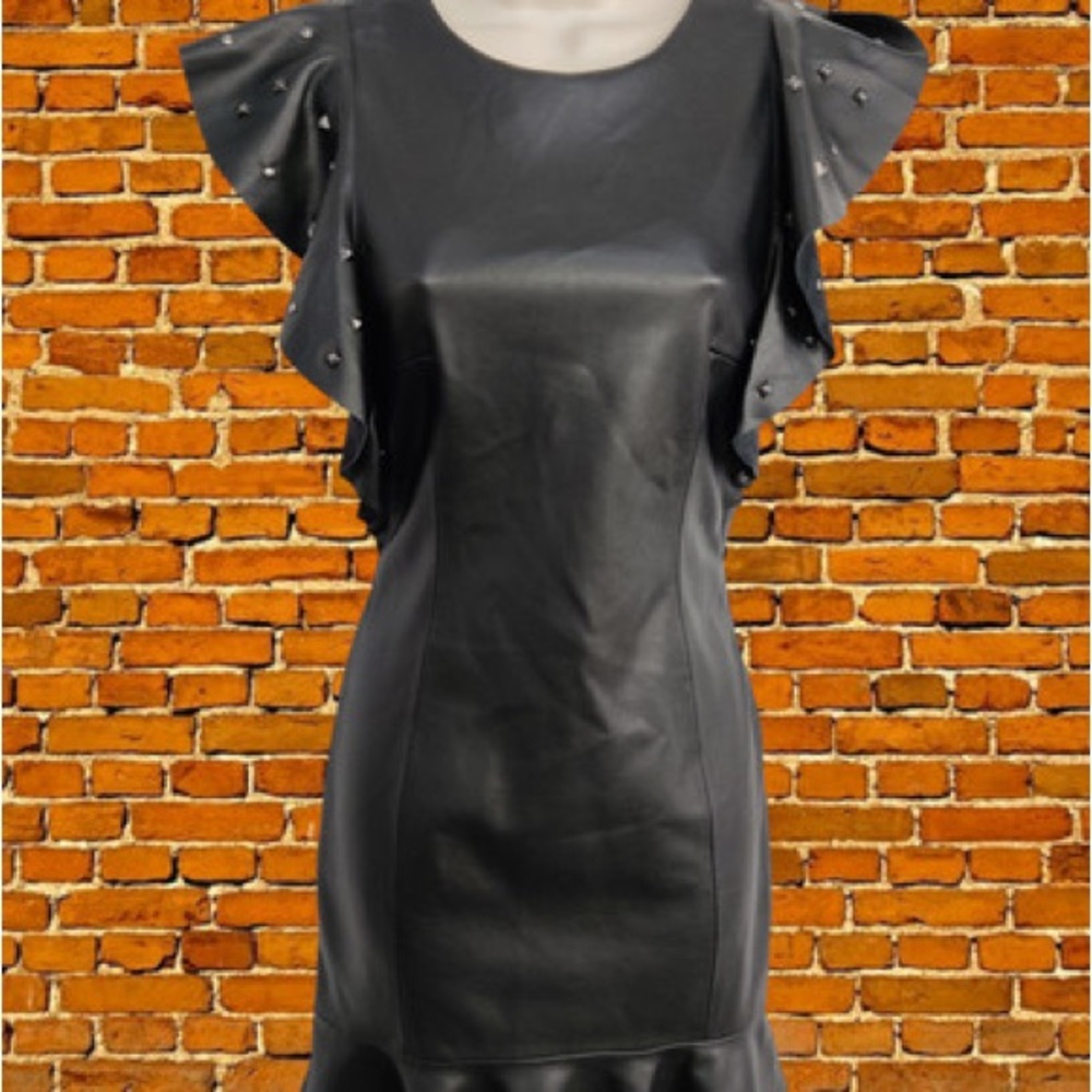 Zara Black Ruffled Sheath Mini Dress